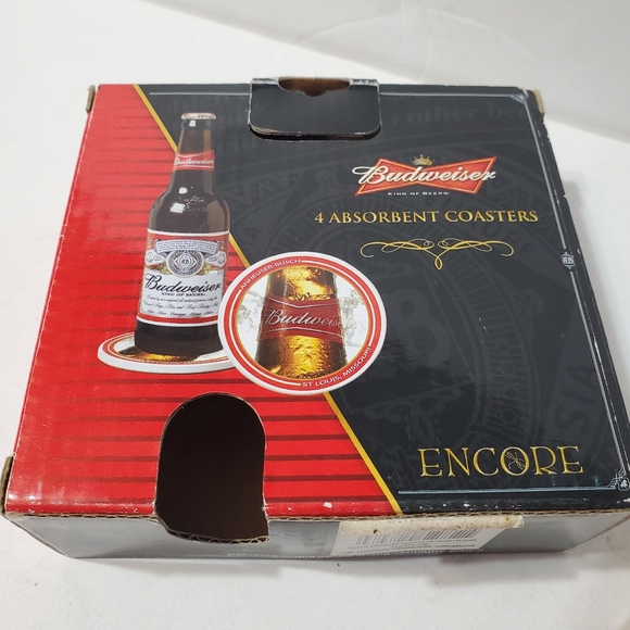 Budweiser Absorbent Coaster Set of 4 New 2008 - Picture 6 of 6